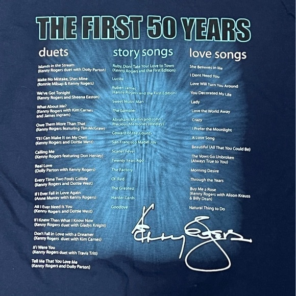 Kenny Rogers Country Music Concert Tour Crewneck Tshirt - Picture 4 of 7